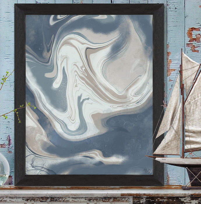 Oyster Bay 2, Abstract Art Print, Nautical canvas art