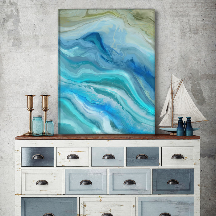 Seafoam 1, Abstract Art Print, Nautical canvas art
