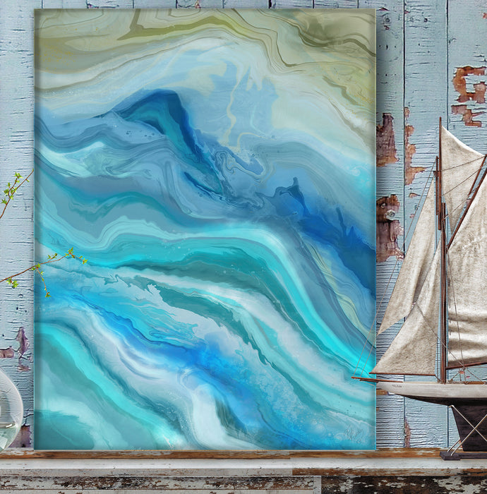 Seafoam 1, Abstract Art Print, Nautical canvas art
