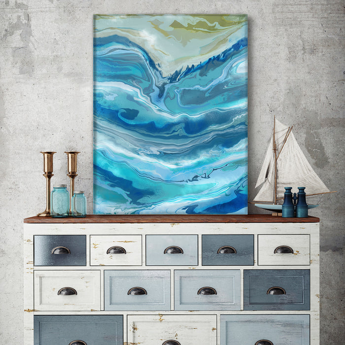 Seafoam 2, Abstract Art Print, Nautical canvas art