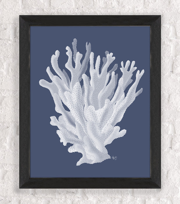 Coral 17 Blue White or Green, Nautical print, Coastal art