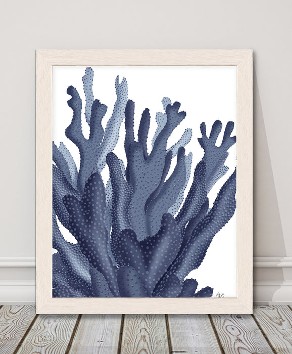 Coral 17 Blue Large, Nautical print, Coastal art