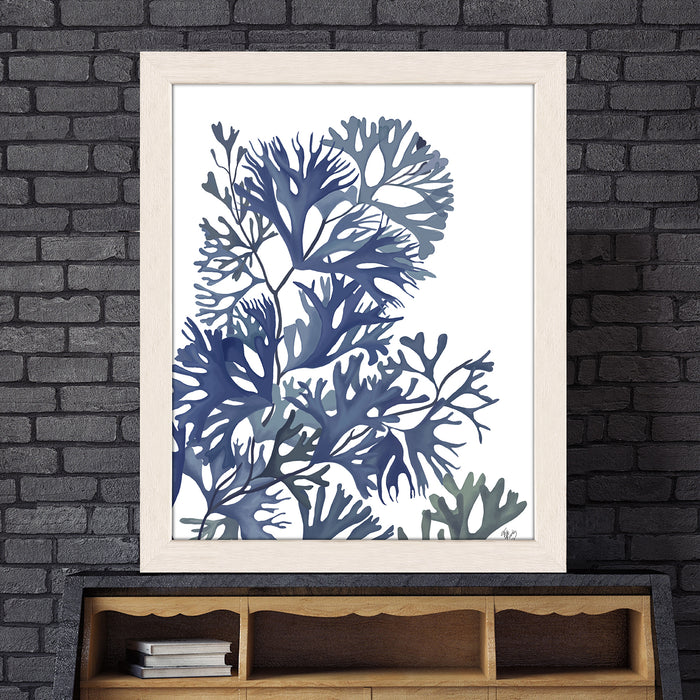 Seaweed 2 Blue Large, Nautical print, Coastal art