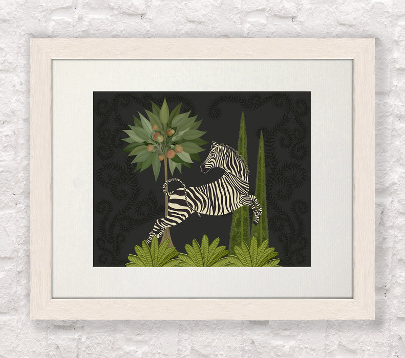 Dancing Zebra, Charcoal, Animalia , Art Print, Wall Art