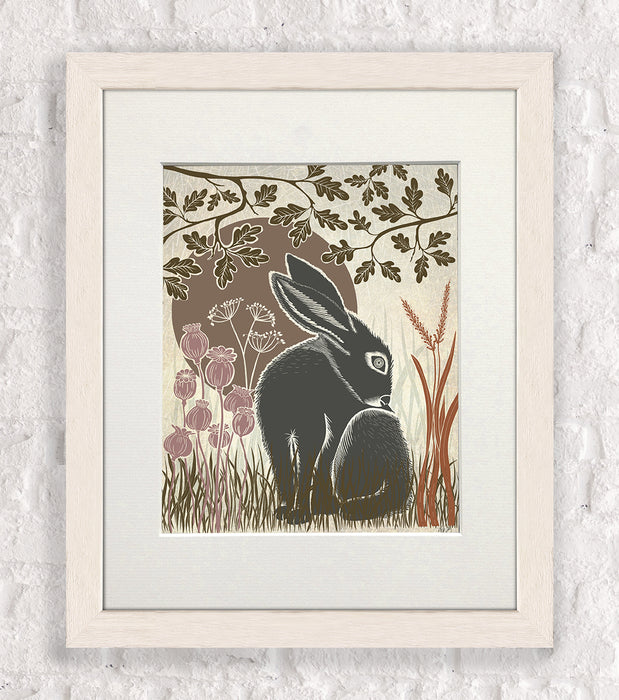 Country Lane Hare 2, Earth, Art Print