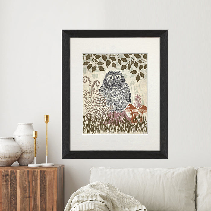 Country Lane Owl 2, Earth, Art Print