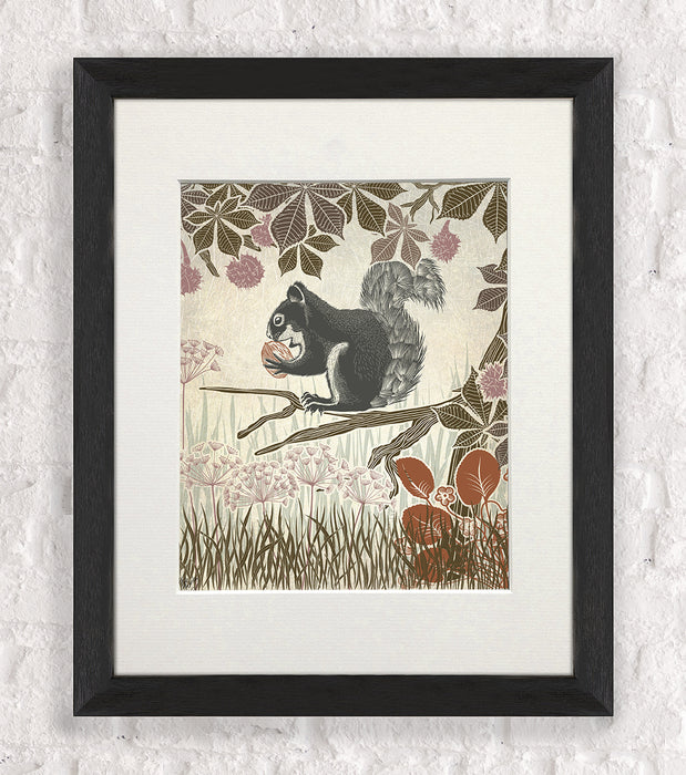 Country Lane Squirrel 1, Earth, Art Print