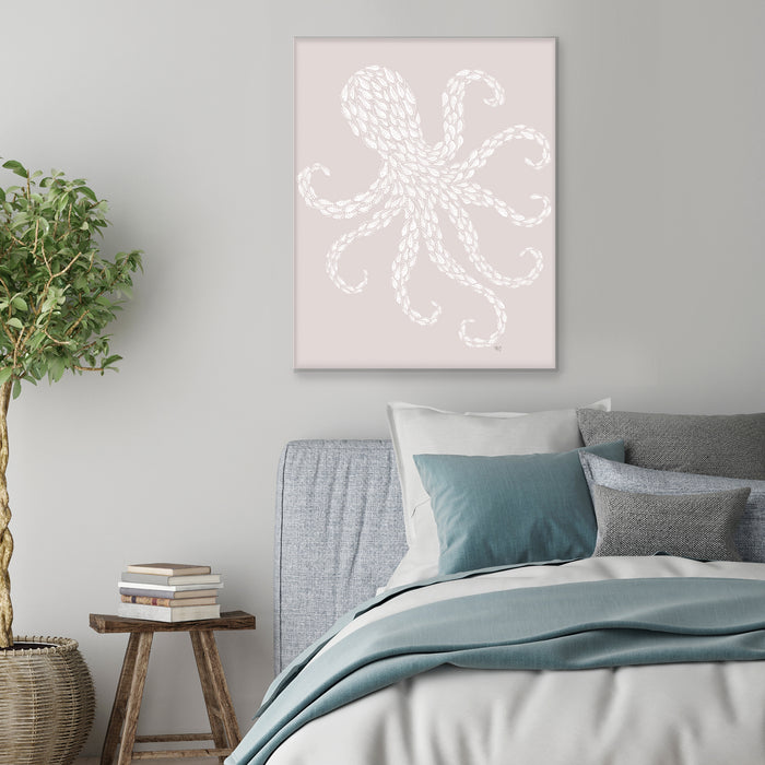 Little Fishes, Octopus Boho Beach Pink, Nautical print, Coastal art