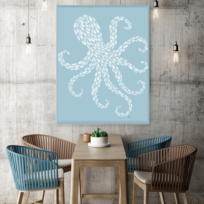 Little Fishes, Octopus Water Sprite, Nautical print, Coastal art