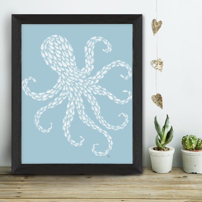 Little Fishes, Octopus, Nautical print, Coastal art