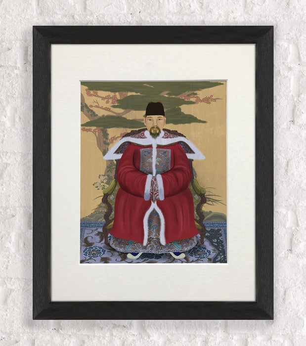 Emperor 1 Red in Garden, Art Print, Wall Art