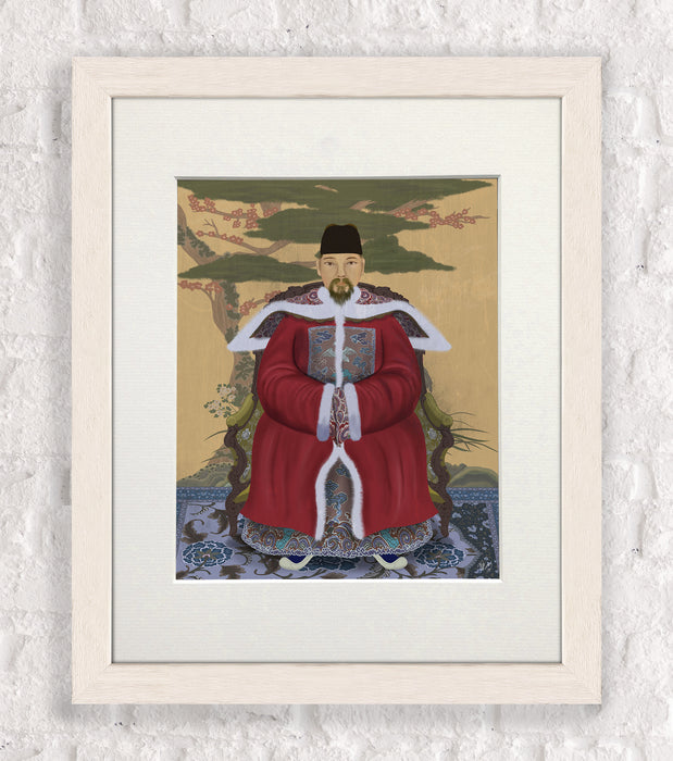Emperor 1 Red in Garden, Art Print, Wall Art
