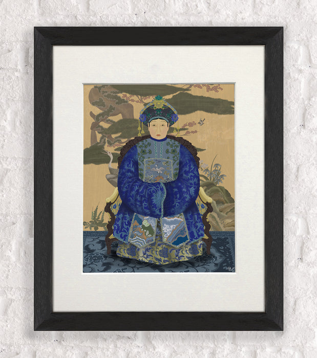 Empress 1 Blue in Garden, Art Print, Wall Art