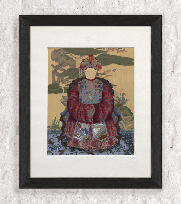 Empress 1 Red in Garden, Art Print, Wall Art
