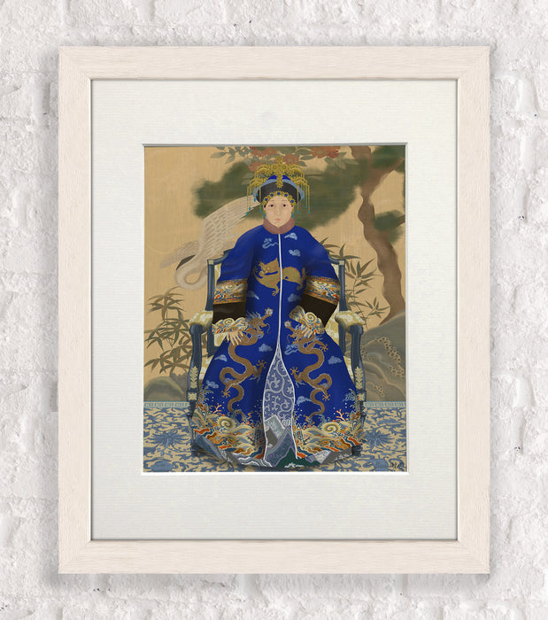 Empress 2 Blue in Garden, Art Print, Wall Art