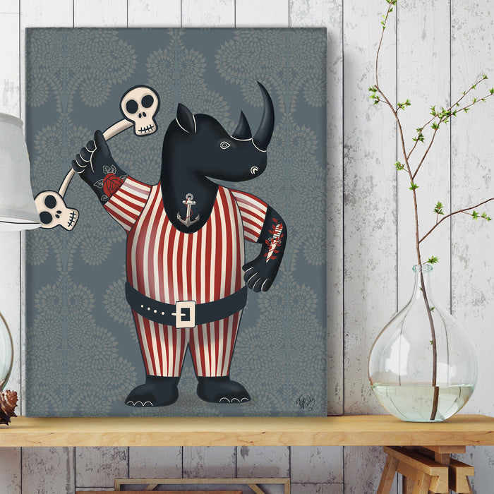 Rhino Strongman, Art Print, Wall Art