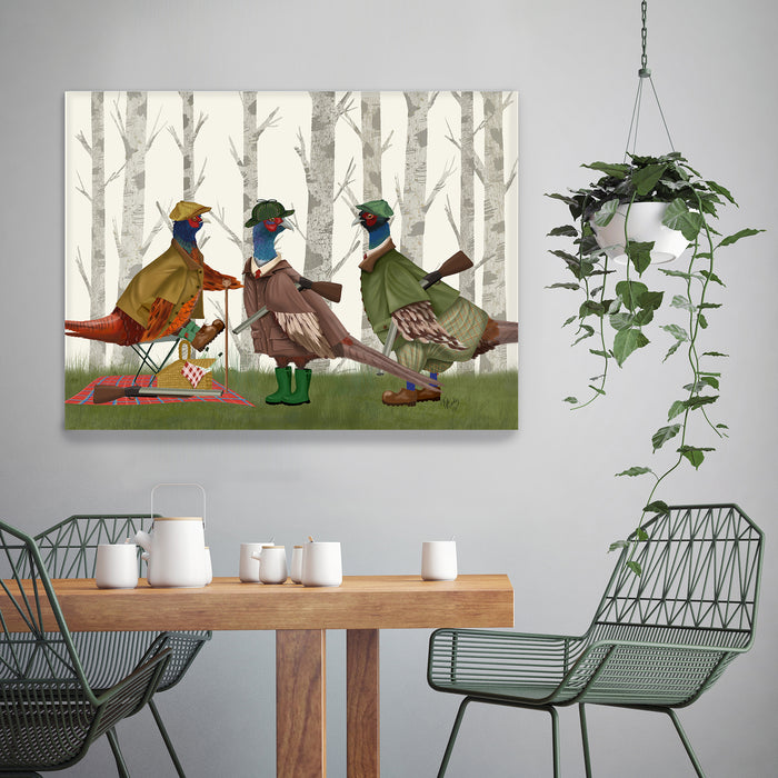 Pheasant Shooting Party Group 1, Art Print, Canvas, Wall Art