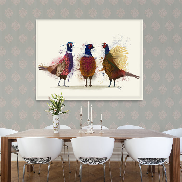 Pheasant Trio, Art Print, Canvas, Wall Art