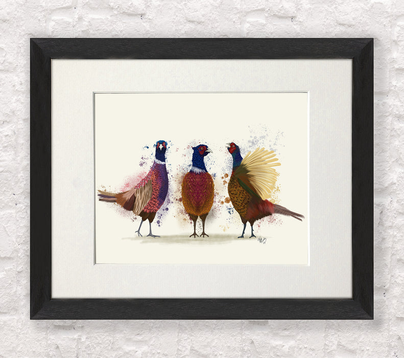 Pheasant Trio, Art Print, Canvas, Wall Art