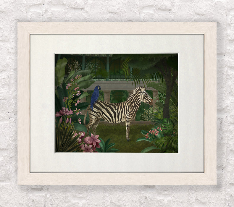 Zebra In Conservatory, Art Print, Canvas, Wall Art