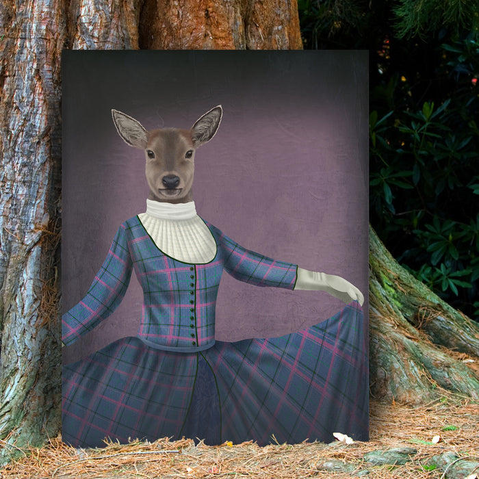 Scottish Deer Lady Bess MacBeth, Portrait, Art Print, Canvas, Wall Art