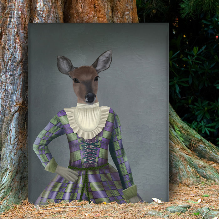Scottish Deer Lady Elspeth, Portrait, Art Print, Canvas, Wall Art
