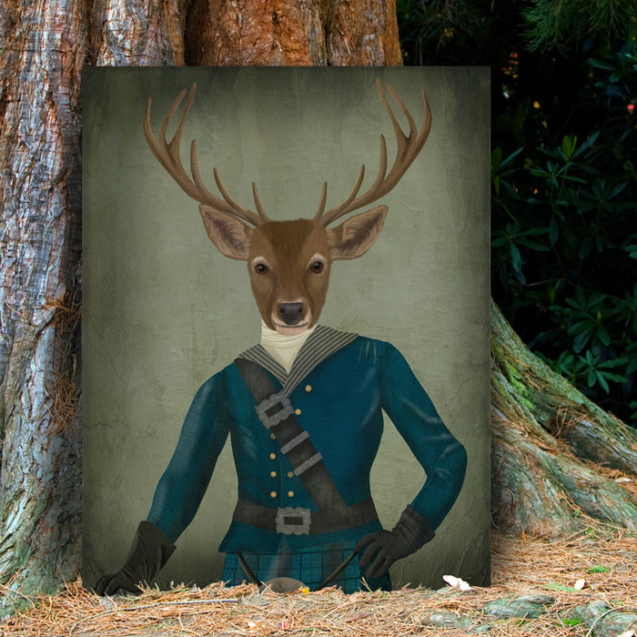 Scottish Deer Laird Tam OShunter, Portrait, Art Print, Canvas, Wall Art