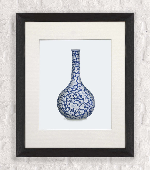 Chinoiserie Bud Vase, Blue, Art Print, Canvas art