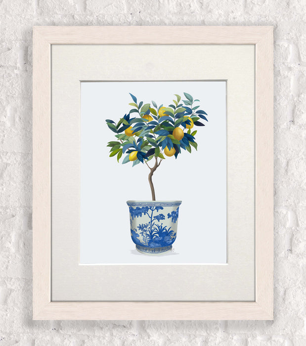 Lemon Tree in Chinoiserie Planter 1, Art Print, Canvas art