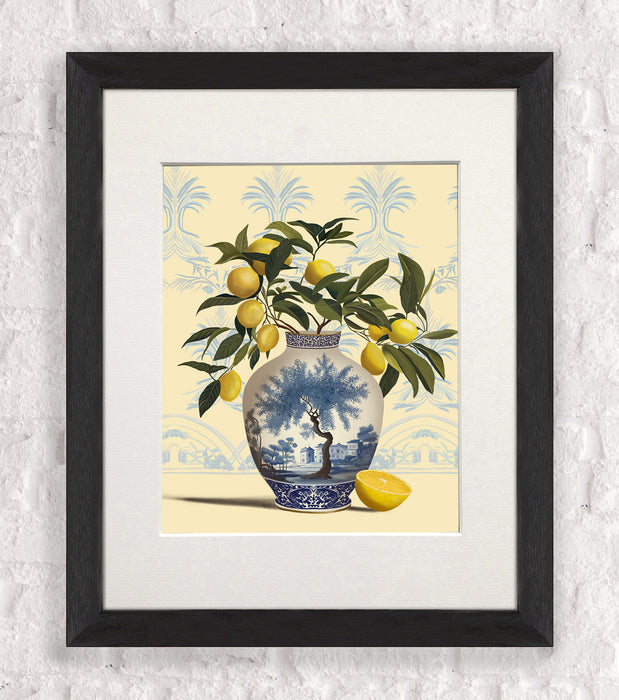 Lemon Tree in Chinoiserie Vase 1, Art Print, Canvas art