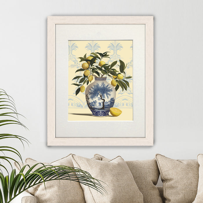 Lemon Tree in Chinoiserie Vase 1, Art Print, Canvas art