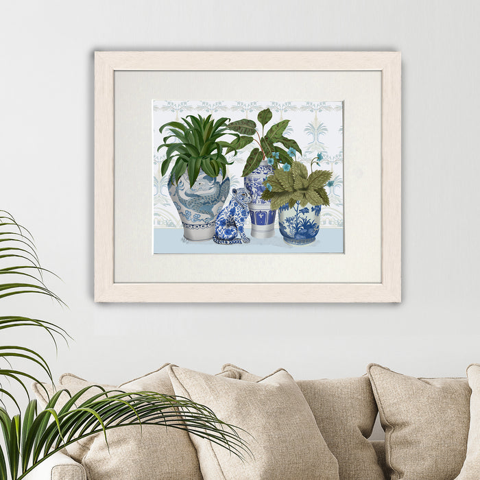 Chinoiserie Group With Leopard, Art Print, Canvas art