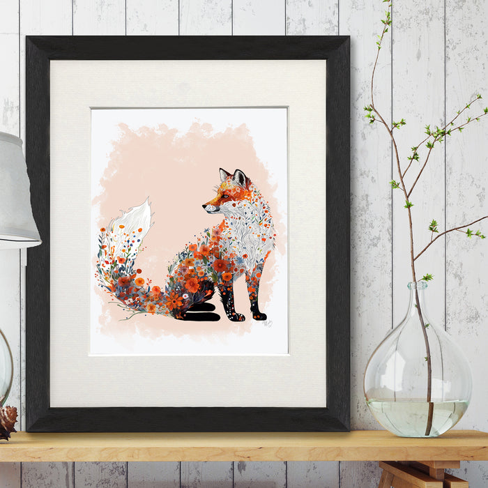 Floralessence Fox 1, Woodland Animal Art Print, Wall Art
