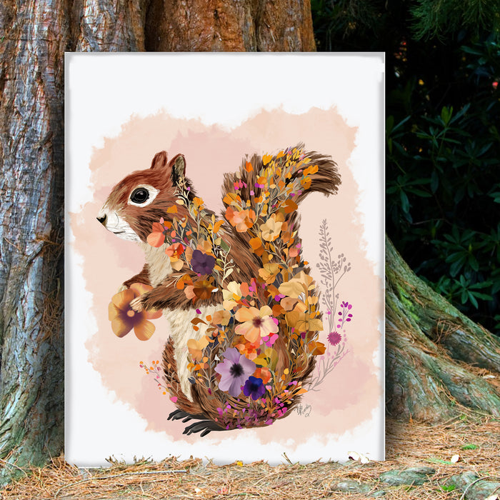 Floralessence Squirrel 1, Woodland Animal Art Print, Wall Art