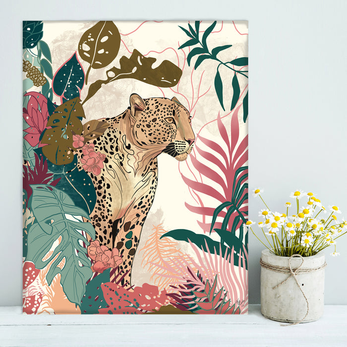Leopard Bright Tropics, Animal Art Print, Wall Art