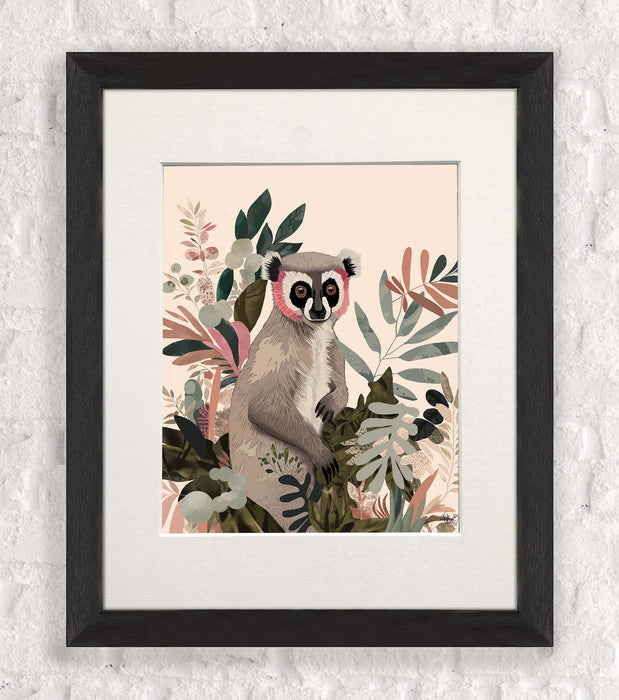 Lemur 1 Bright Tropics, Animal Art Print, Wall Art