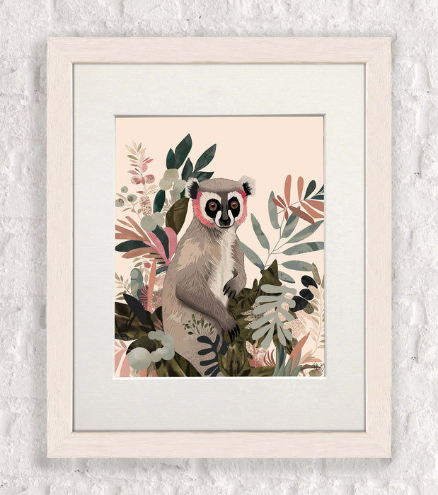 Lemur 1 Bright Tropics, Animal Art Print, Wall Art