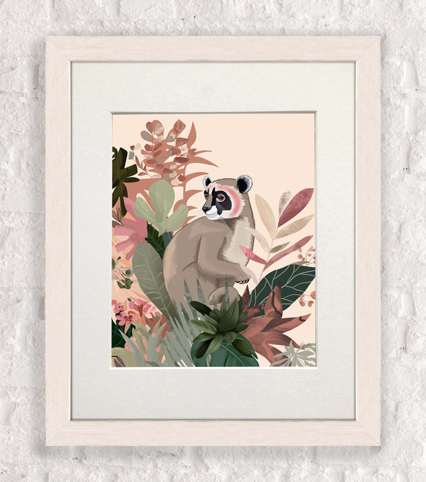 Lemur 2 Bright Tropics, Animal Art Print, Wall Art