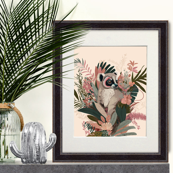 Lemur 3 Bright Tropics, Animal Art Print, Wall Art