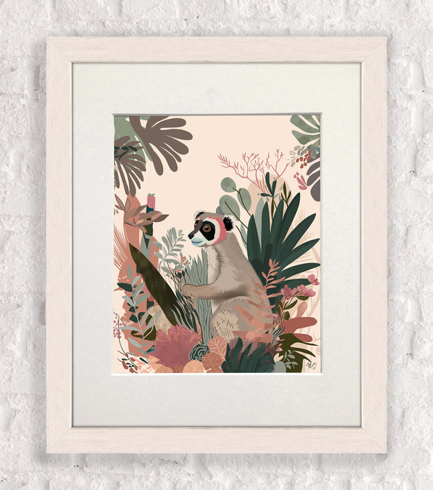 Lemur 4 Bright Tropics, Animal Art Print, Wall Art