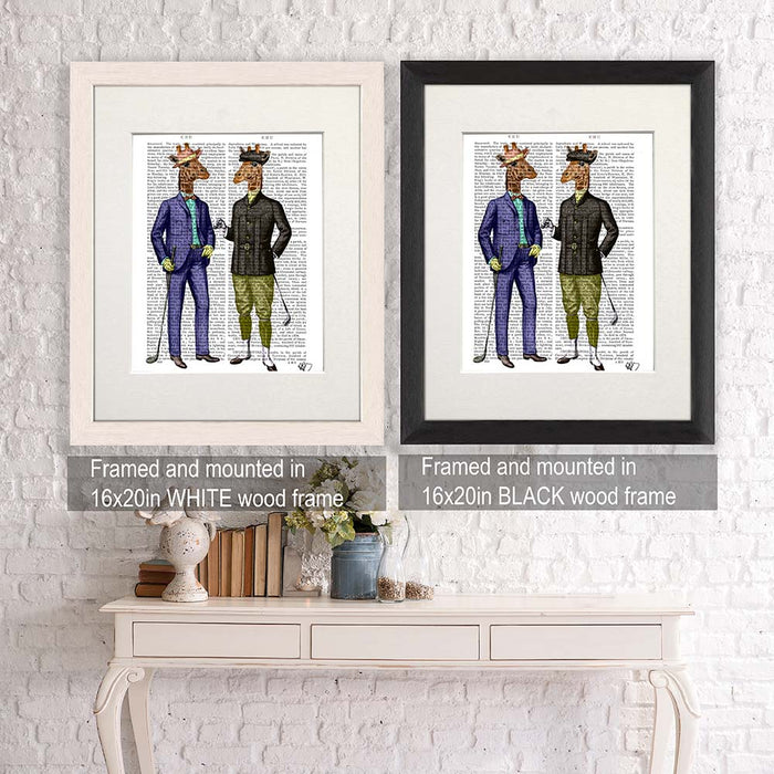Golfing Giraffes Book Print, Art Print, Wall Art