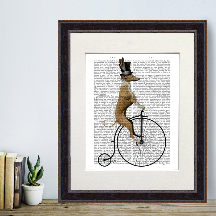 Greyhound on Penny Farthing Dog Book Print, Art Print, Wall Art