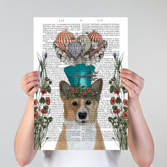 Corgi Milliners Dog Book Print, Art Print, Wall Art