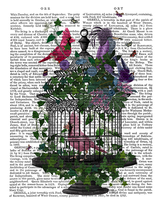 Flower Tropical Birdcage 1, Book Print, Art Print, Wall Art