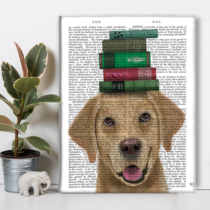 Yellow Labrador and  Books Dog Book Print, Art Print, Wall Art