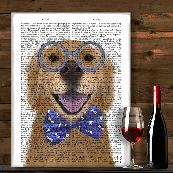 Golden Retreiver Glasses & Bow Tie Dog Book Print, Art Print, Wall Art