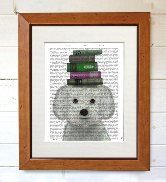 Bichon Frise and  Books Dog Book Print, Art Print, Wall Art