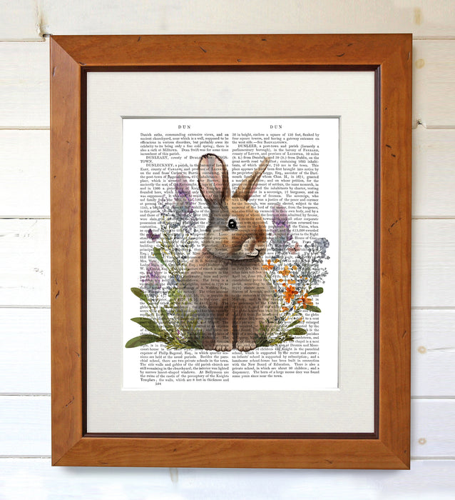 Floralessence Rabbit in Lupins, Book Print, Art Print, Wall Art