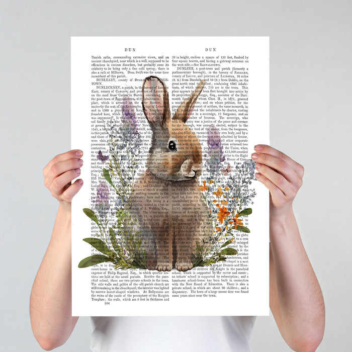 Floralessence Rabbit in Lupins, Book Print, Art Print, Wall Art