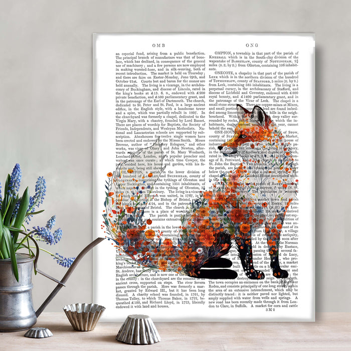 Floralessence Fox 1, Book Print, Art Print, Wall Art